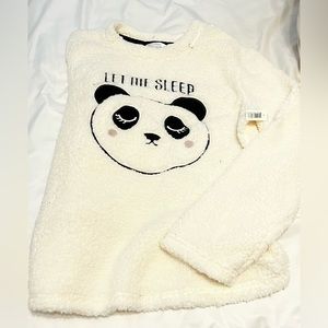 Size small, but oversized, off white, cream color